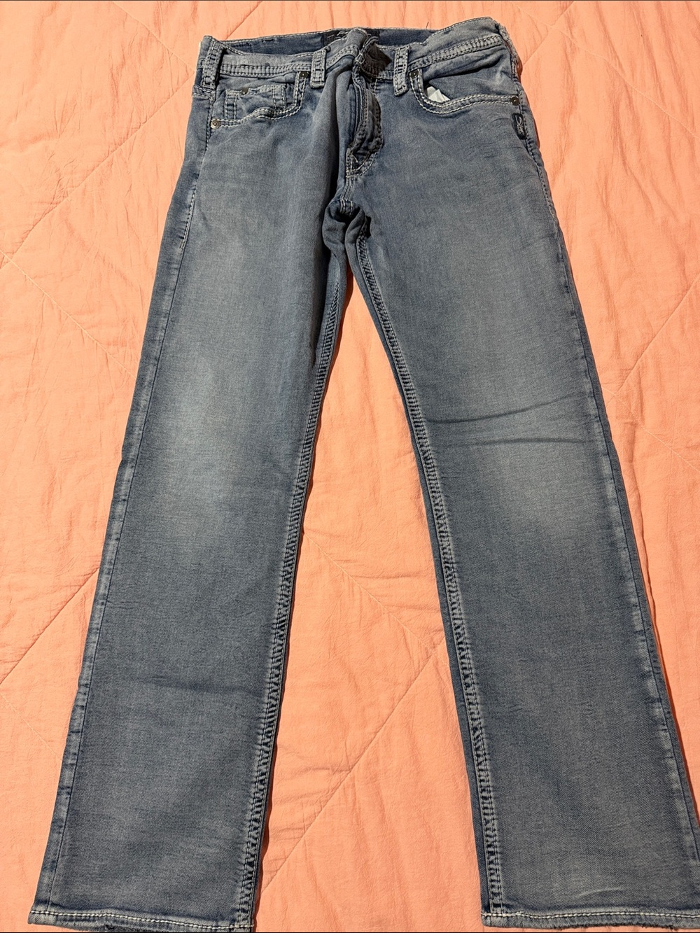 Straight Fit Men's Jeans in Faded Blue